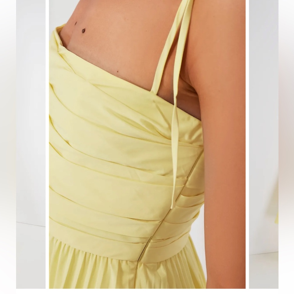 LIKE NEW Jonathan Simkhai LIMONCELLO CAROLINE COTTON POPLIN PLEATED MIDI DRESS - Picture 5 of 9